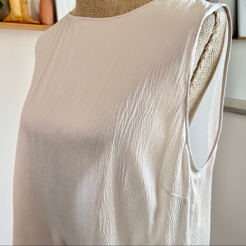 Fabiana Filippi High Neck Champagne Silk Sleeveless Blouse - Picture 7 of 15